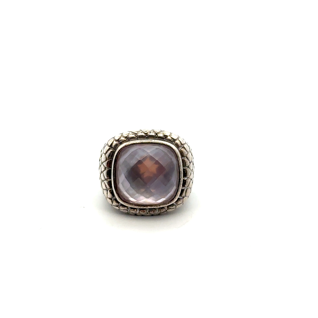Bague en argent avec pierre blanche - 3182 - Ethan Stars
