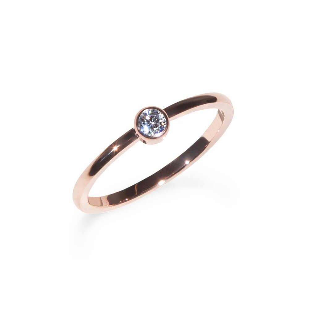 Bague pierre cercle rosé - T220R001DORO-5 - Mia