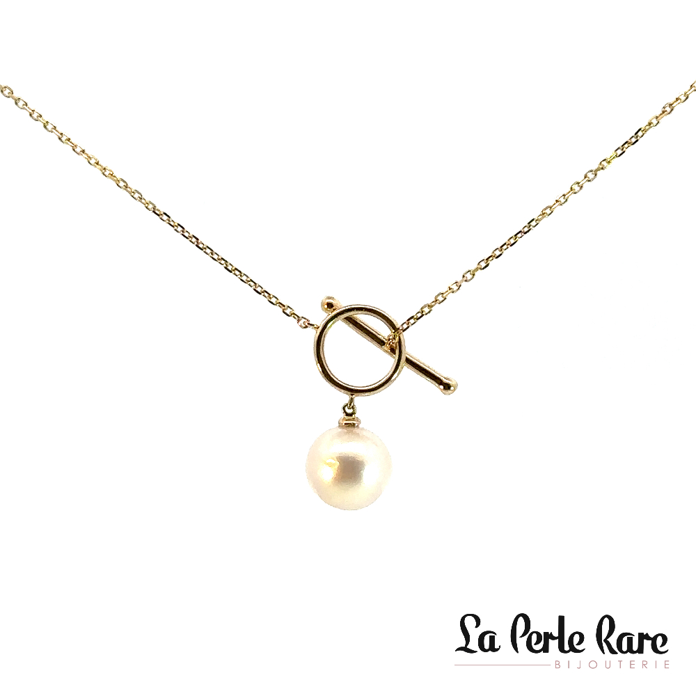 Collier or jaune 14 carats, perle 8.5-9 millimètres - TN0206PL - Exclusivités