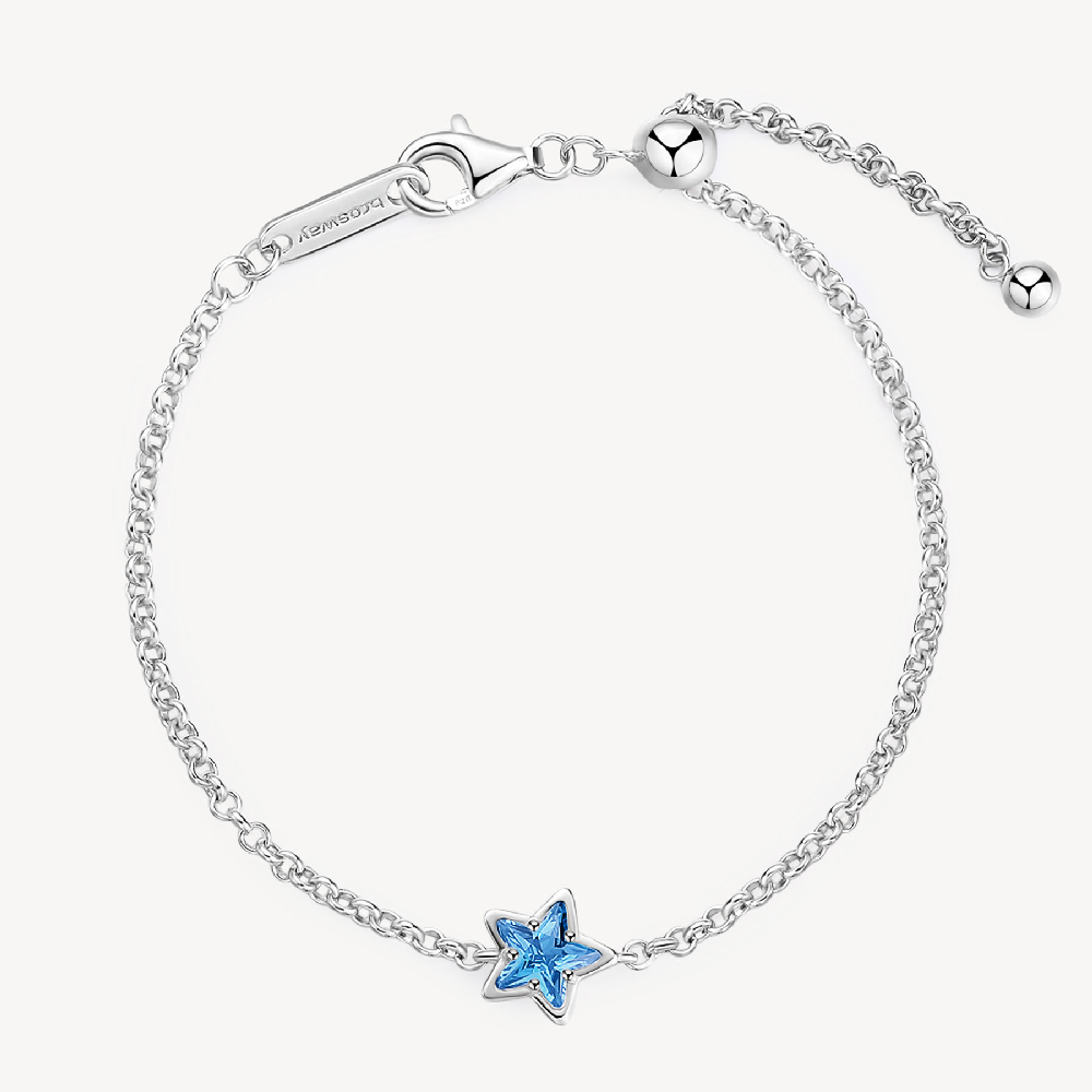 Bracelet étoile en argent rhodié avec zircon bleu - FFB107 - Brosway Italia