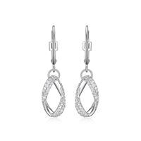 Bo pendantes argent rhodié, zircons