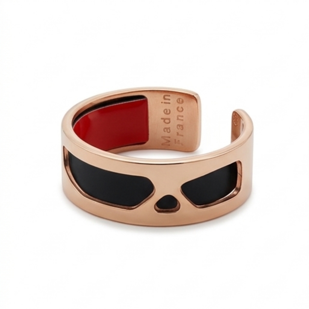 Bague laiton rosé, 8 mm + 3 insertions