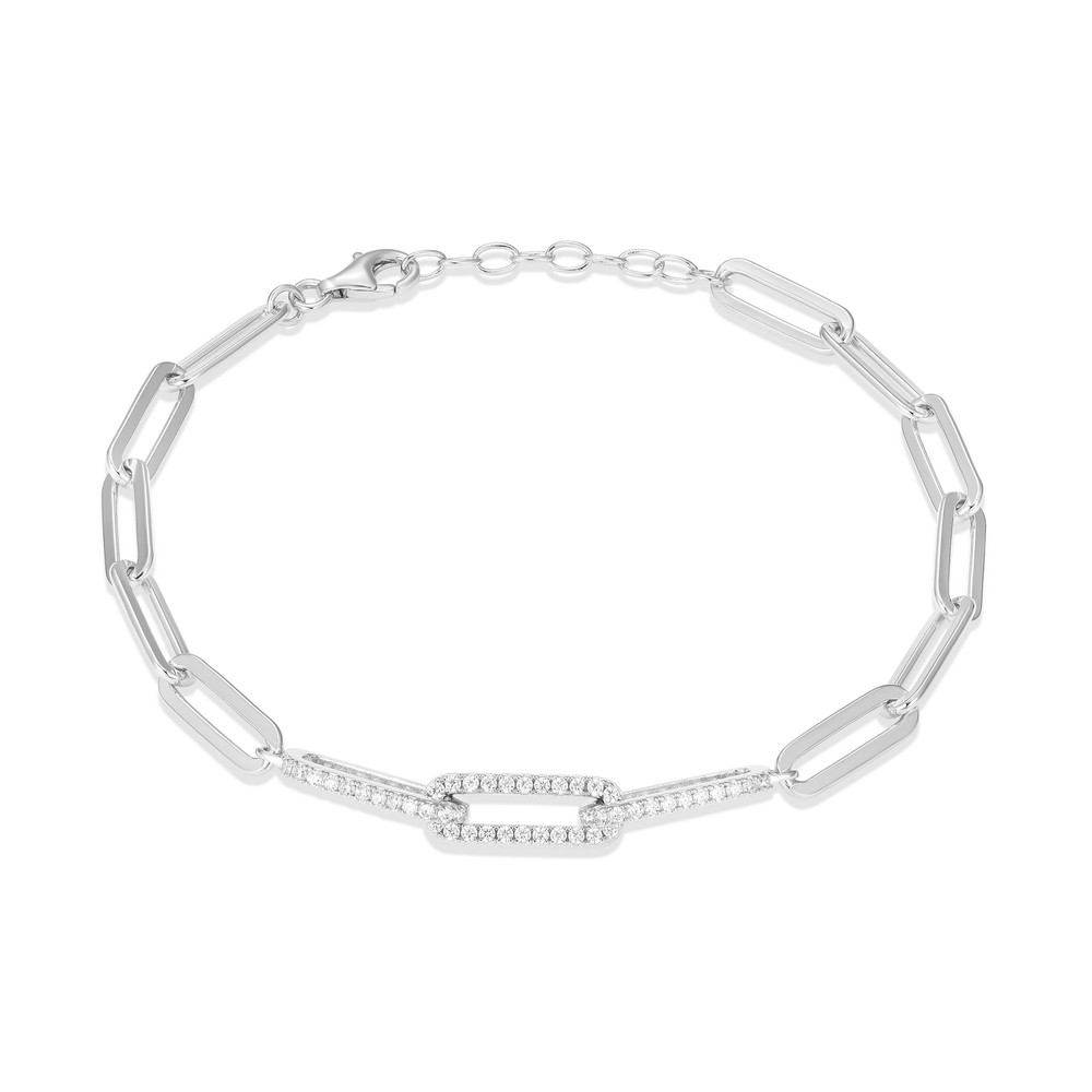 Bracelet argent rhodié, zircons incolores - R1ABFF0041 - Reign By Paj