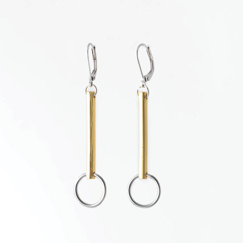 Boucles d'oreilles en primes avec anneaux or - CHARLIE-OR - Anne-marie Chagnon