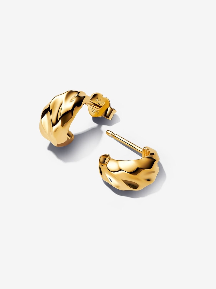 Anneaux ondulés, métal unique plaqué d'or 14 carats - 263873C00 - Pandora