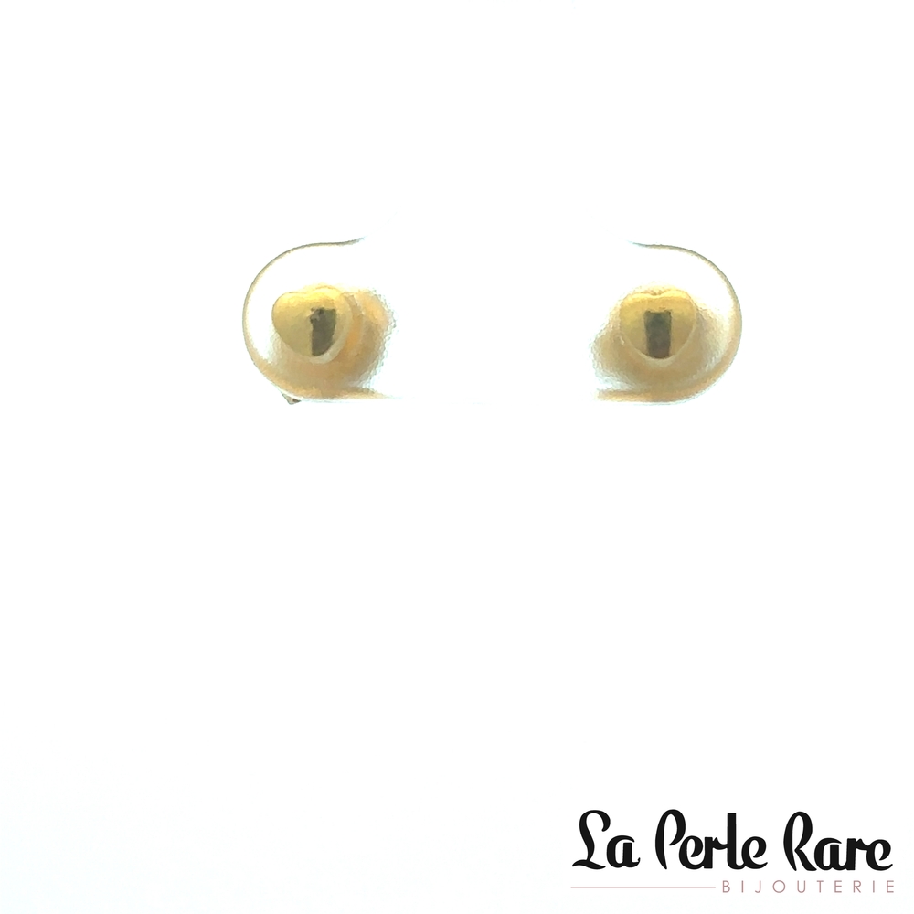 Boucles d'oreilles fixes coeurs, acier inoxydable doré - LPR-2726 - Exclusivités