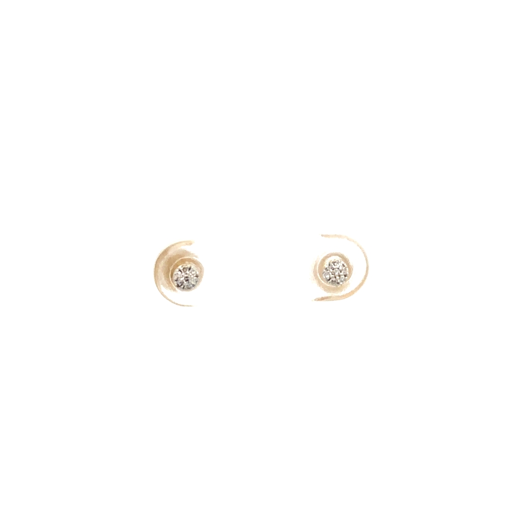 Boucles d'oreilles fixes vissées, or jaune 10 carats, 20 points de diamant de laboratoire total, VS/EF, certificat - LGE46507-20 - Exclusivités