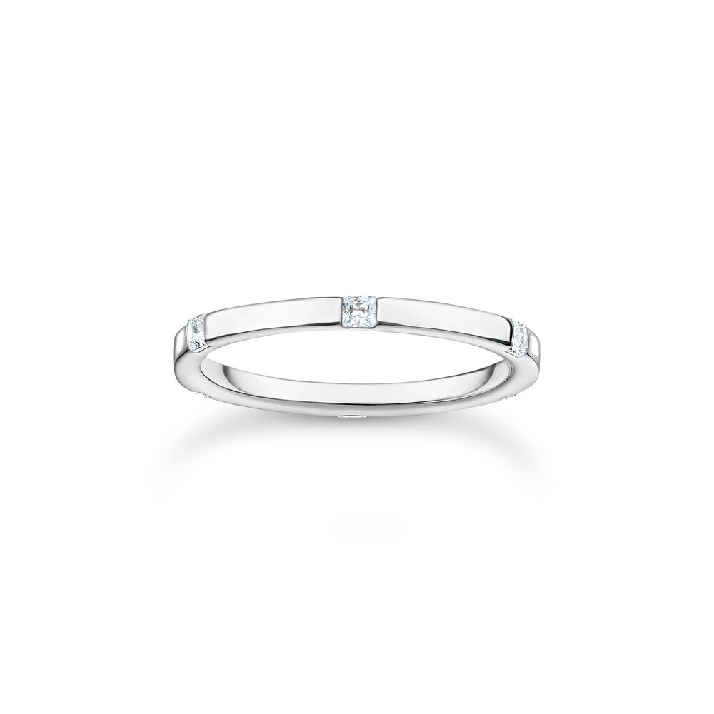 Jonc argent, zircons blancs Jonc argent, zircons blancs