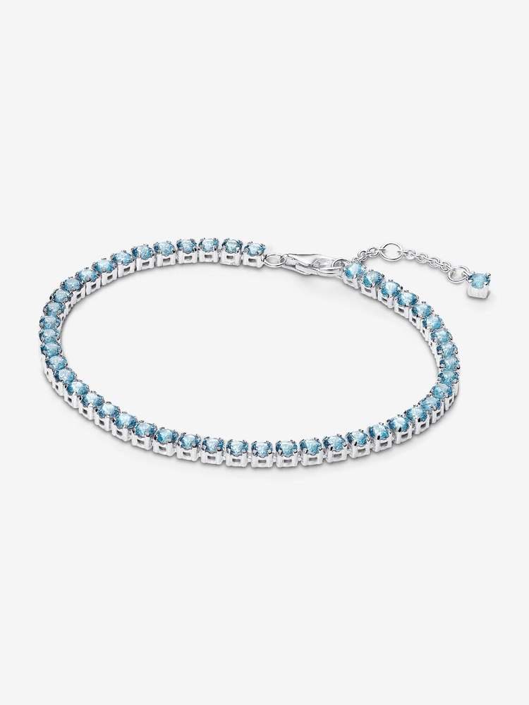 Bracelet tennis, argent, cristaux bleus - 591469C03-2 - Pandora