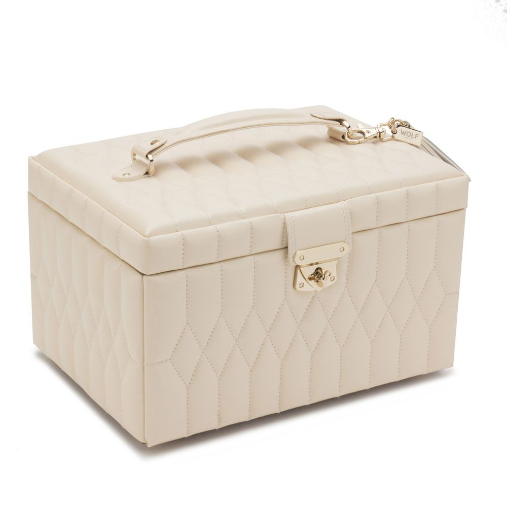 Coffre à bijoux, cuir beige - 329753 - WOLF
