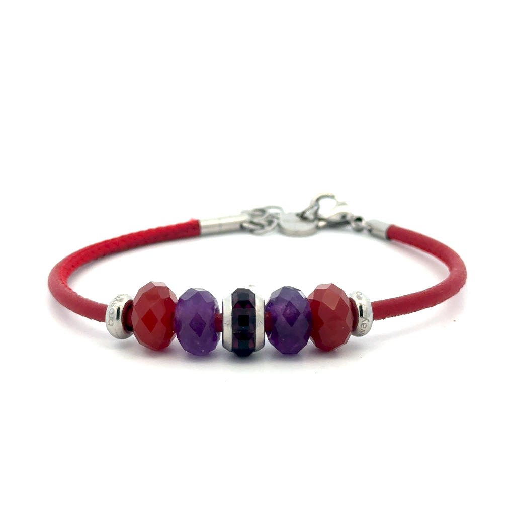 Bracelet cuir et acier inoxydable