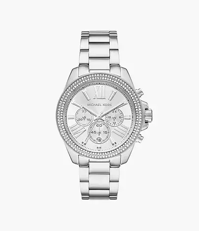 Montre chronographe acier inoxydable argenté femme avec cz - MK7429 - Michael Kors