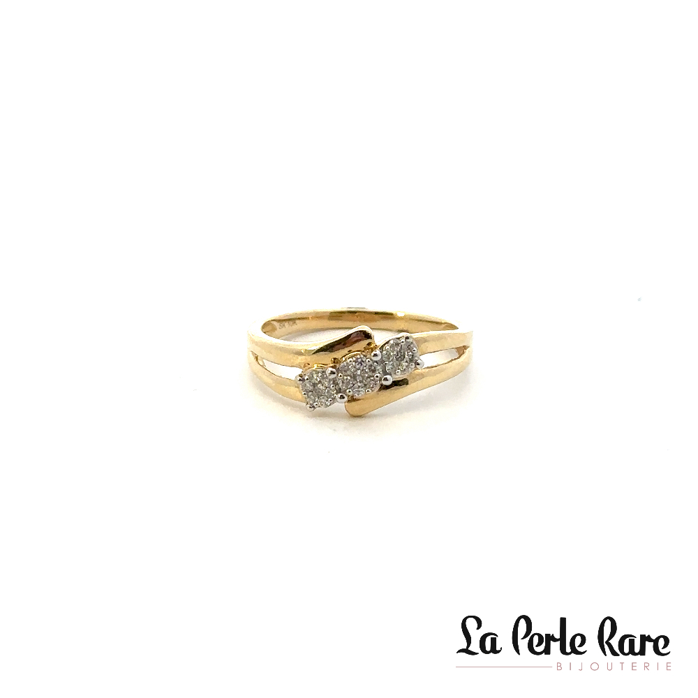 Bague or jaune, 15 pts dia tot - SKR32829-15 - Sk Diamonds