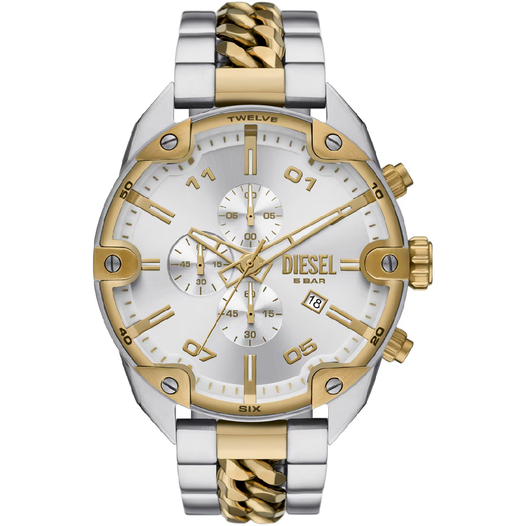 Montre acier inoxydable 2 tons (blanc et jaune)