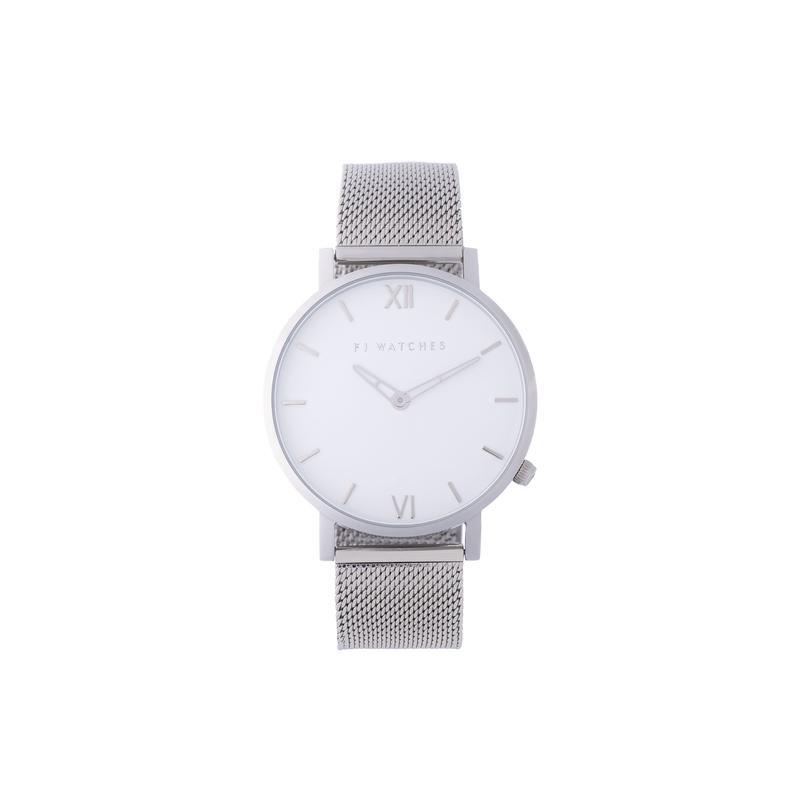 Montre silver sun, acier, fond blanc - 1043-42 - FIVE JWLRY