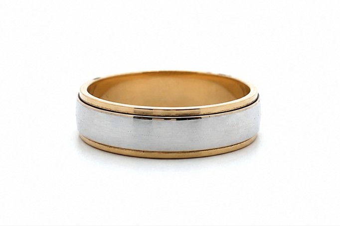 Jonc en or deux tons (jaune et blanc) 10 carats