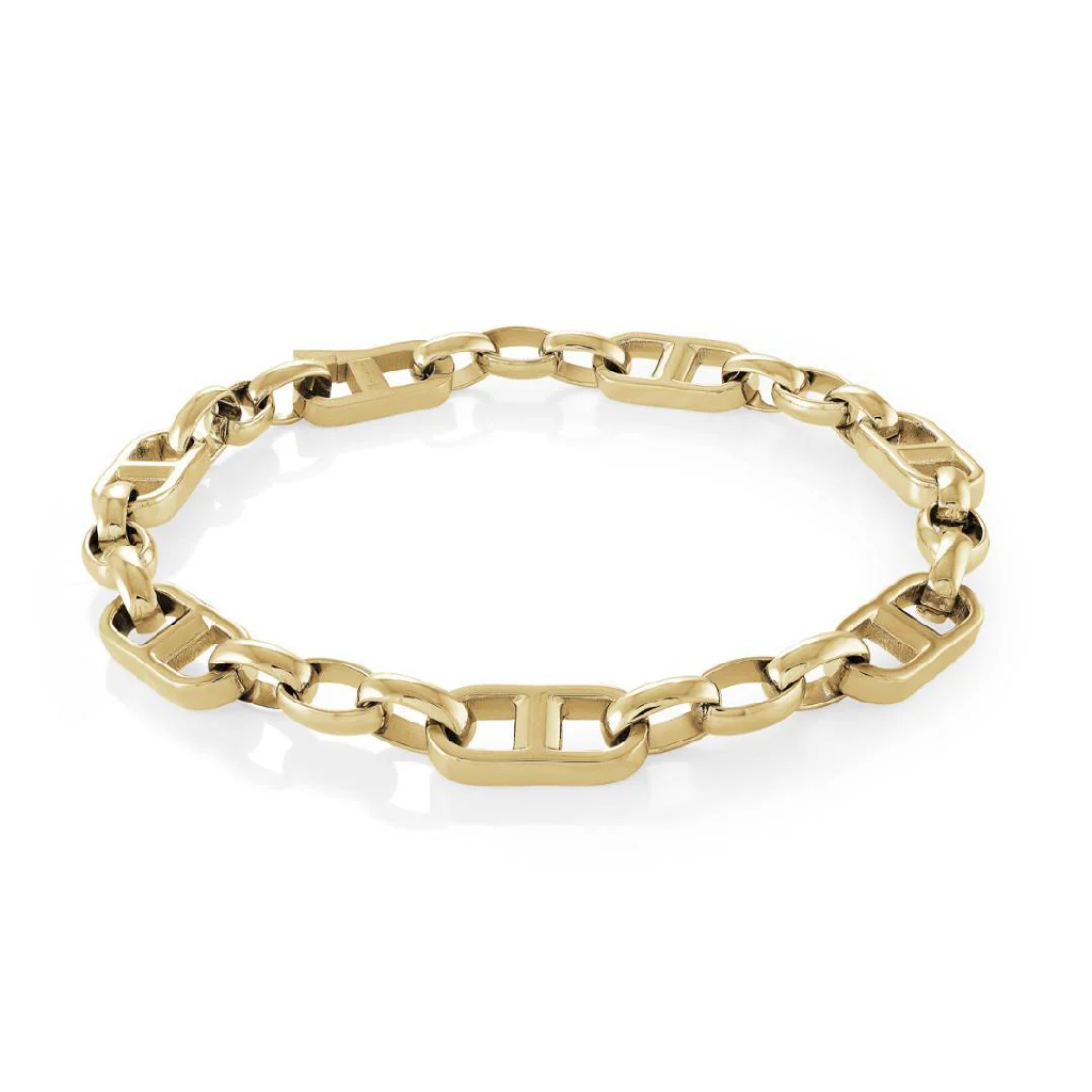 Bracelet acier inoxydable à finition dorée