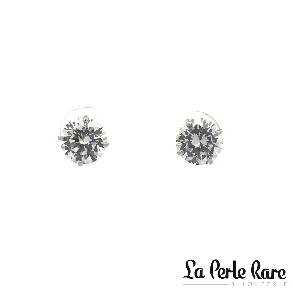 B-o fixes en or blanc avec zircon rond - JE30188-WG - Exclusivités