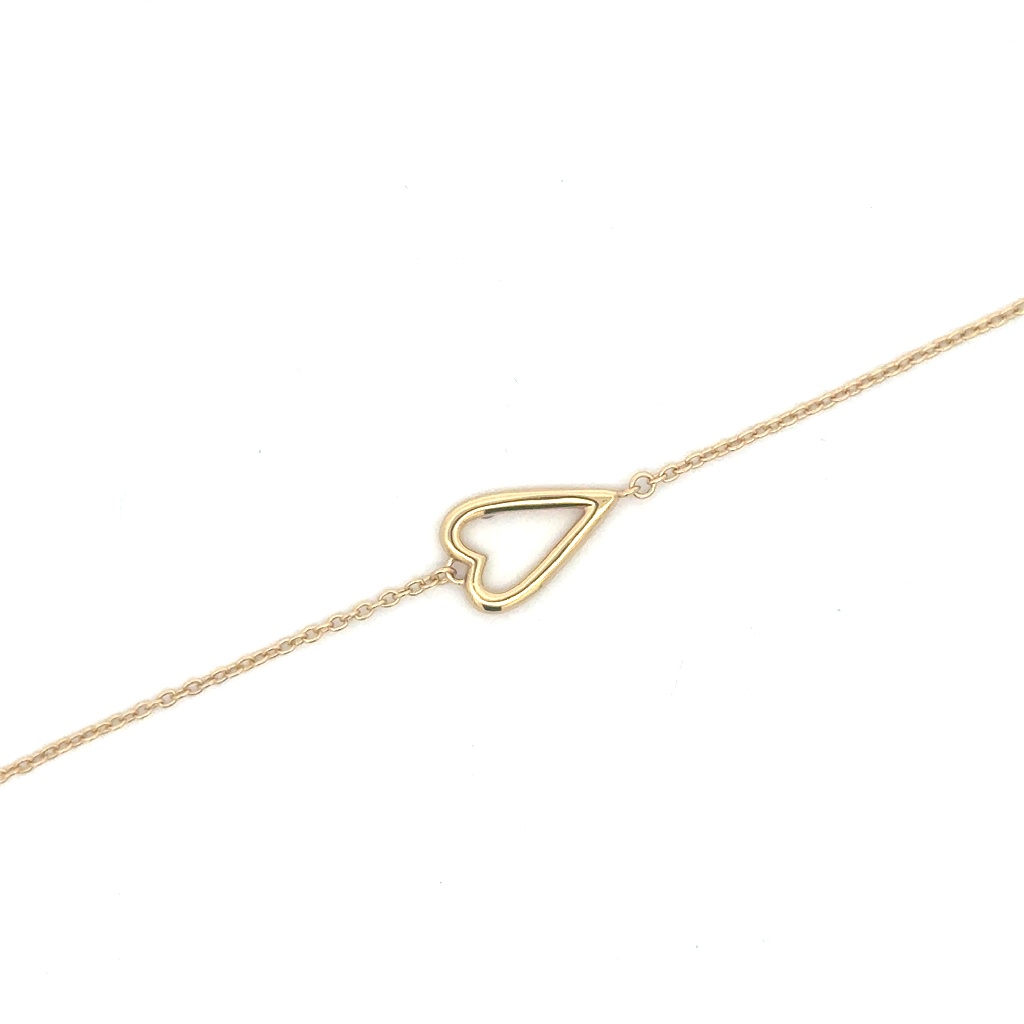 Bracelet coeur, argent doré