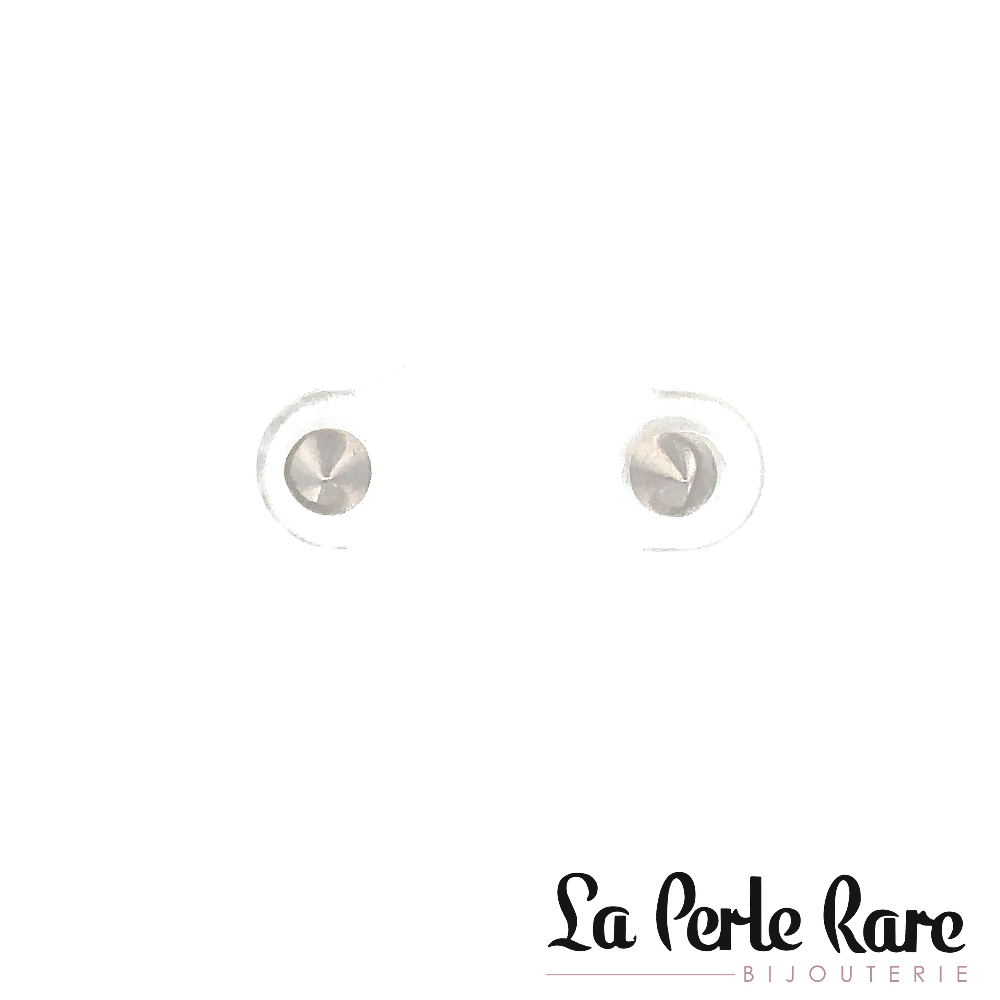 Boucles d'oreilles fixes or blanc 10 carats - EAS-5643-B - Exclusivités