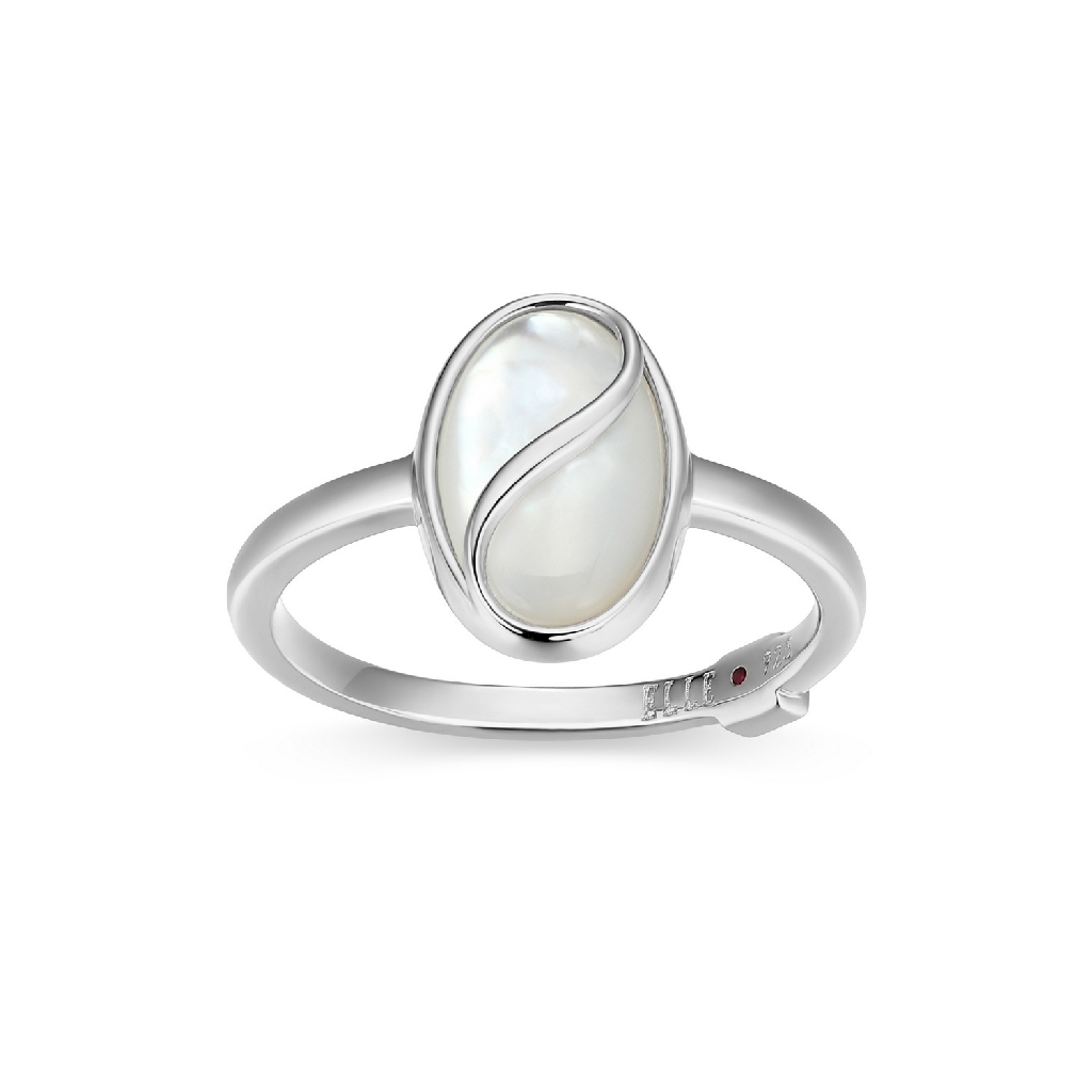 Bague argent rhodié, nacre de perle