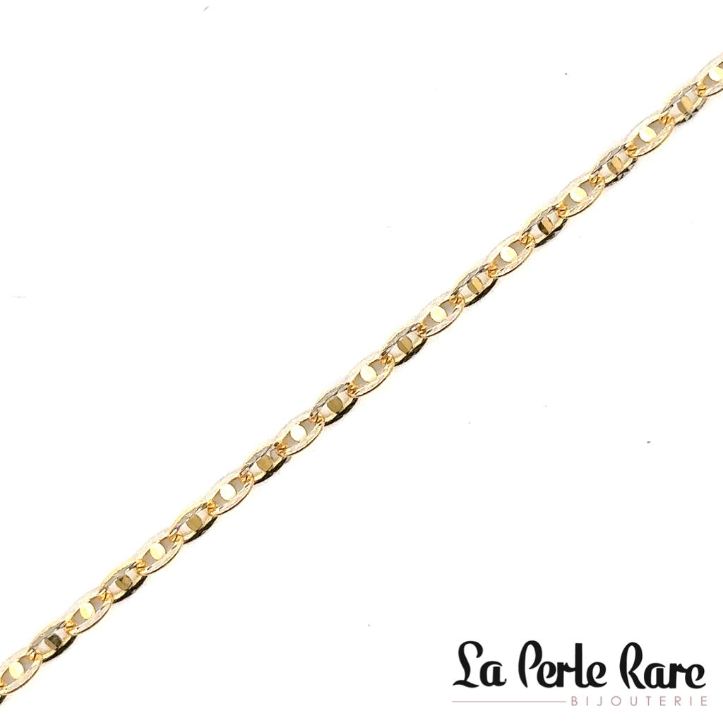 Bracelet maille marine, or 2 tons (jaune et blanc) 10 carats - LPR-2891-7.5 - Exclusivités