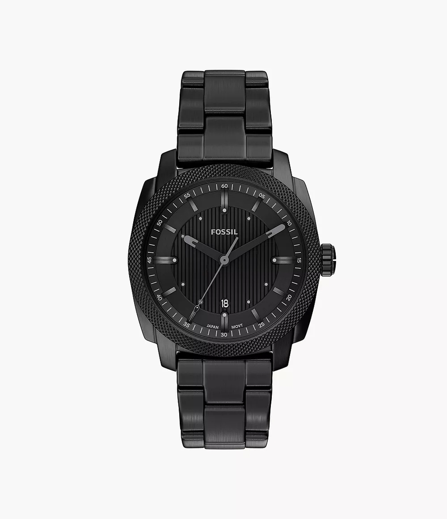 Montre acier inoxydable noir, fond noir