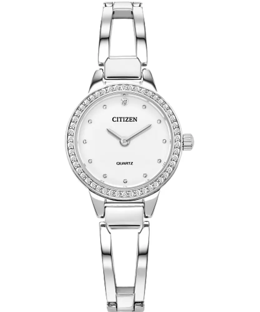 Montre acier, fond blanc, cristaux - EZ7011-88A - Citizen