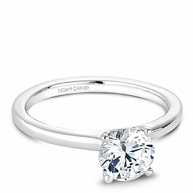 Solitaire or blanc avec 75 pts c.z - B10102WM075A - Crown Ring