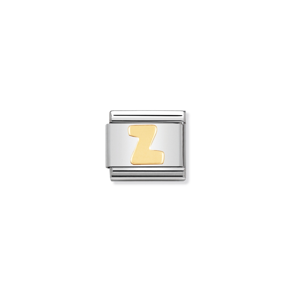 Maille classique lettre Z, acier inoxydable, finition or jaune 18 carats - 03010126 - NOMINATION