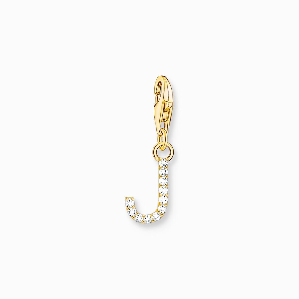 Charm lettre j, argent doré, zircons - 1973-414-14 - Thomas Sabo