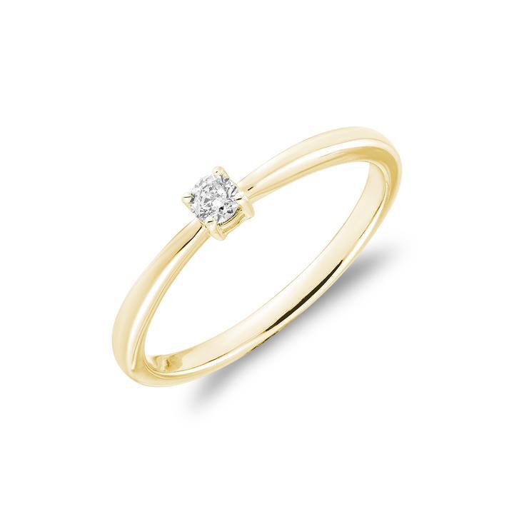 Bague solitaire or jaune, dia 8 pts - 02-0410S10Y - Rnb