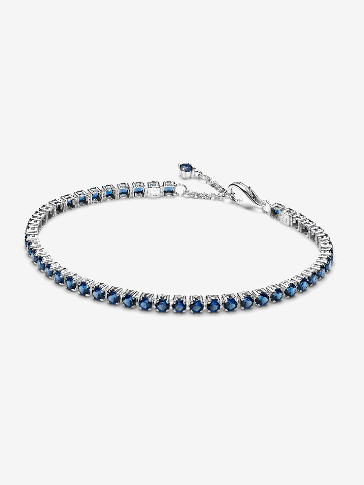 Bracelet tennis scintillant, argent, cristaux bleus - 591469C02-18 - Pandora