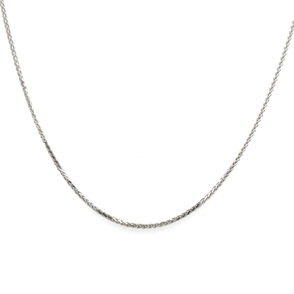 Chaîne ajustable blé, or blanc 10 carats