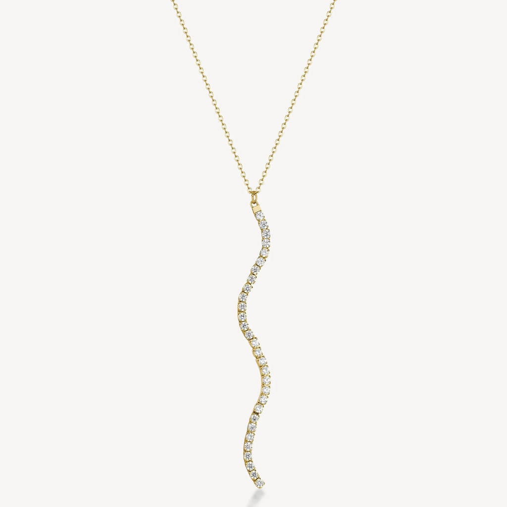 Collier Desideri, acier inoxydable doré, zircons incolores