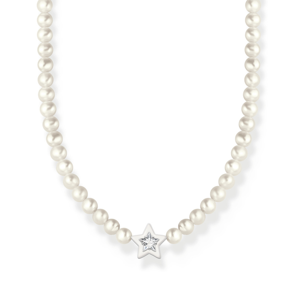 Thomas Sabo Sterling Silver Pearls And Links Necklace KE2108-082-14-L45V