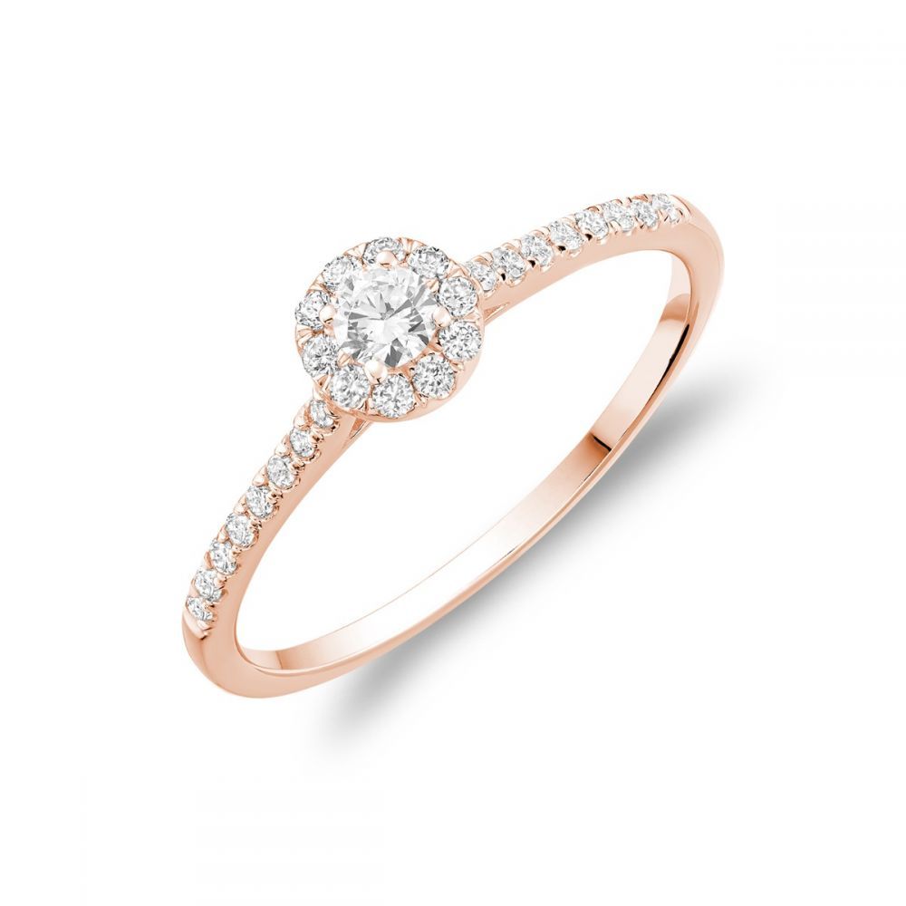 Bague or rose, 21 pts dia tot Bague or rose, 21 pts dia tot