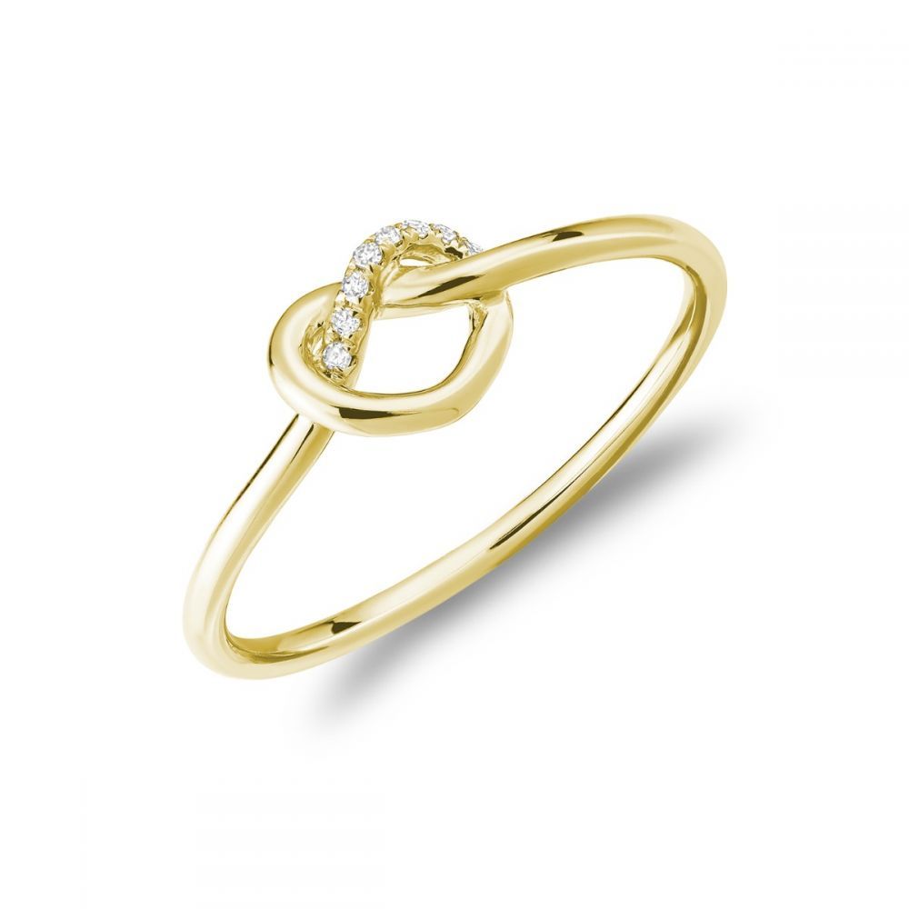 Bague coeur or jaune, 2 pts dia tot - 02-0410KNY - Rnb