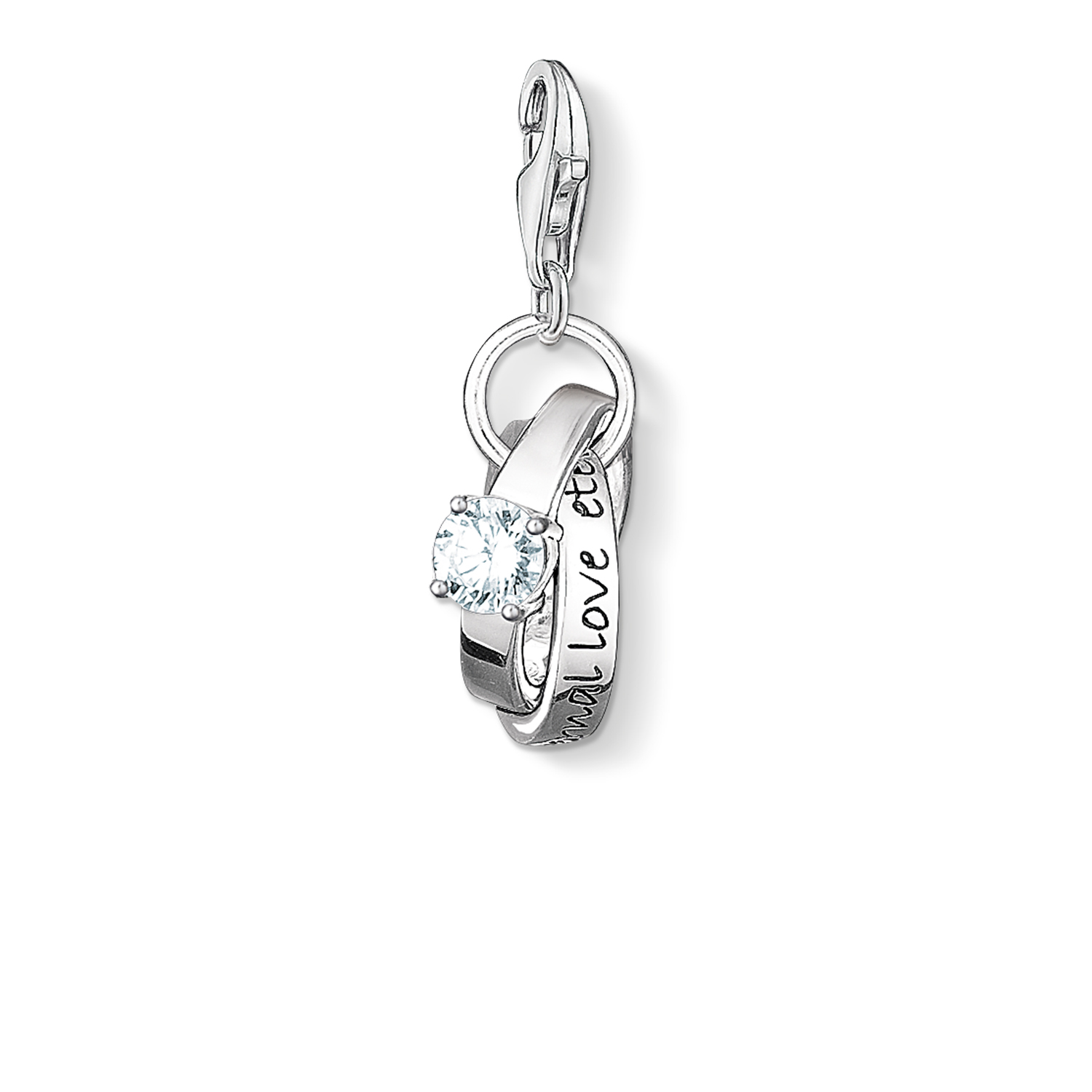 Charm alliances entrecroisés, argent, zircon - 0673-051-14 - Thomas Sabo