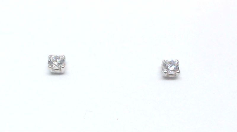 10369-2B Exclusivity 2 mm white gold fixed earrings with zirconium