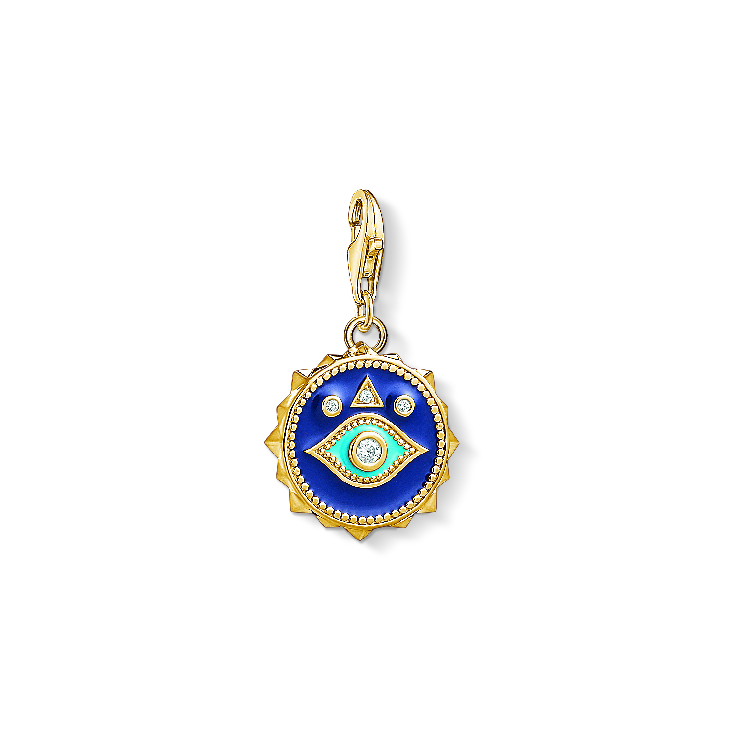 Oeil plaqué or 18 kt, émail bleu vert cz - 1663-565-32 - Thomas Sabo