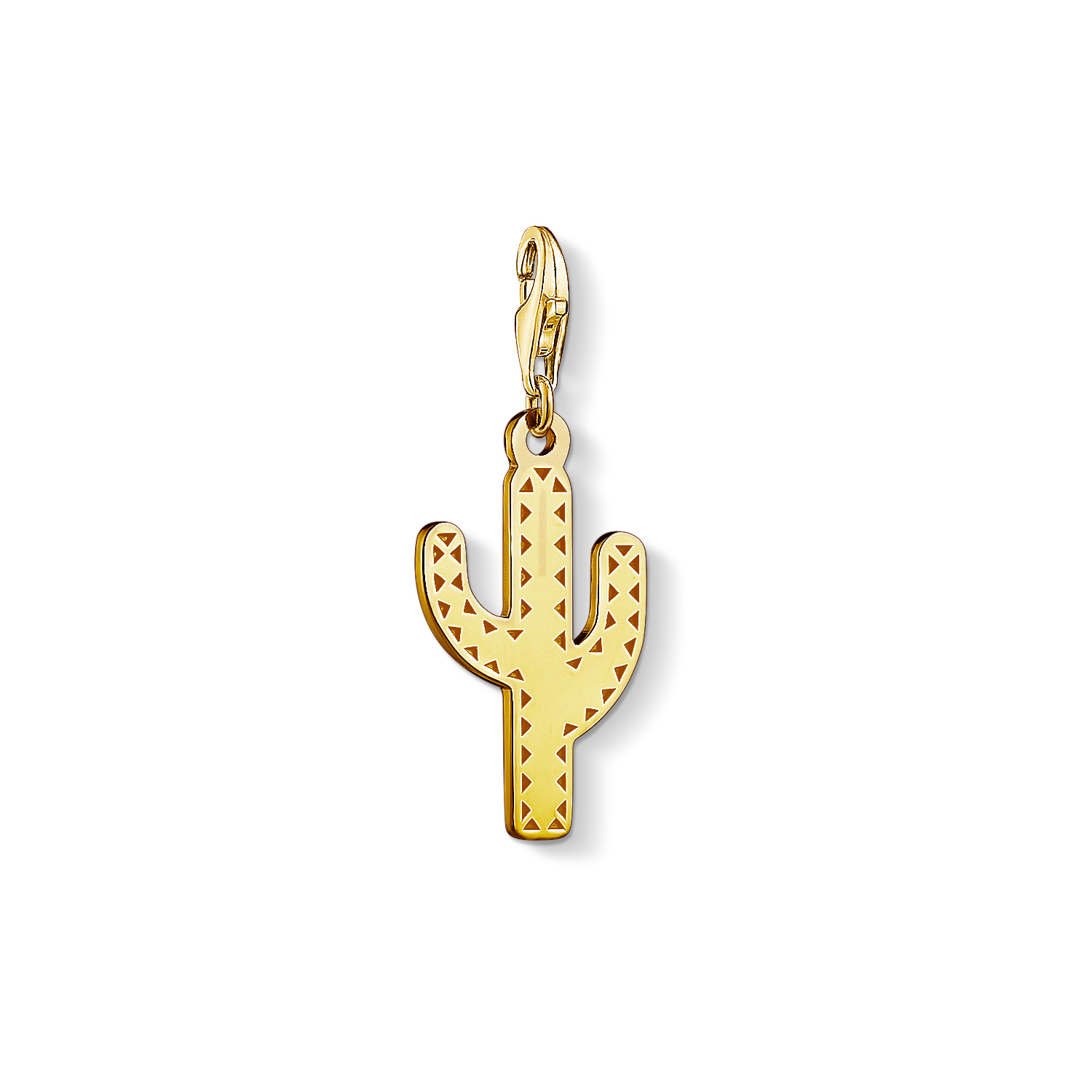 Charm cactus plaqué or jaune 18 kt