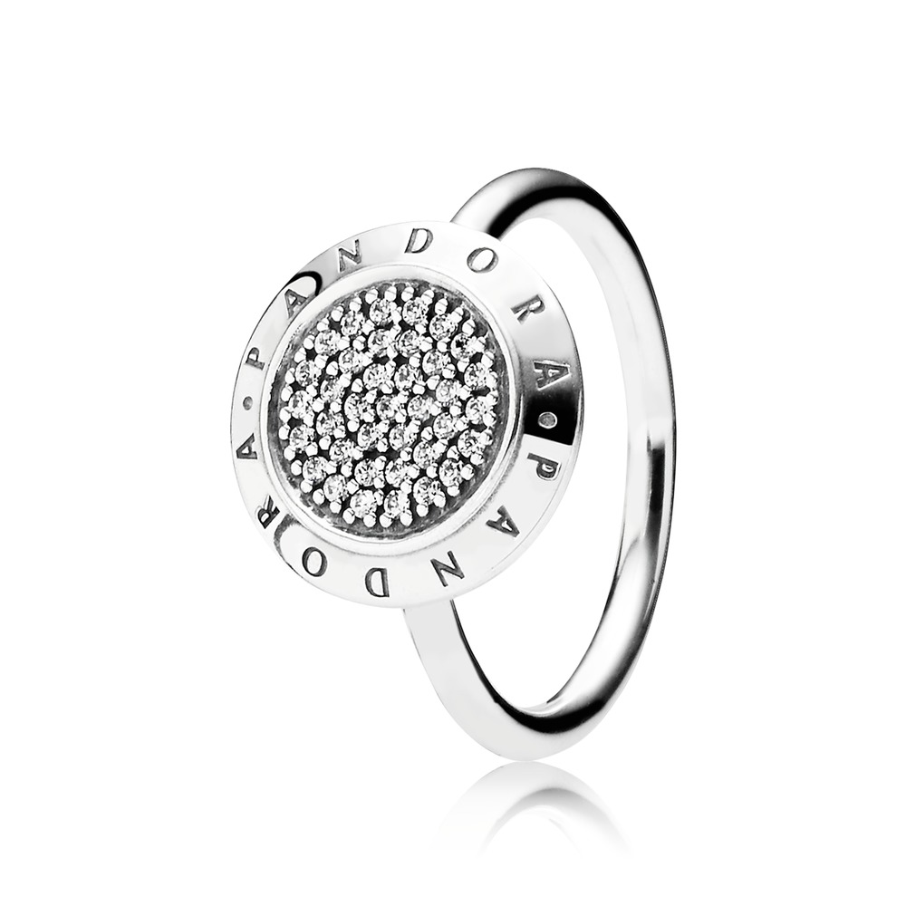 Bague pavé avec logo pandora, cz incolores - 190912CZ-52 - Pandora