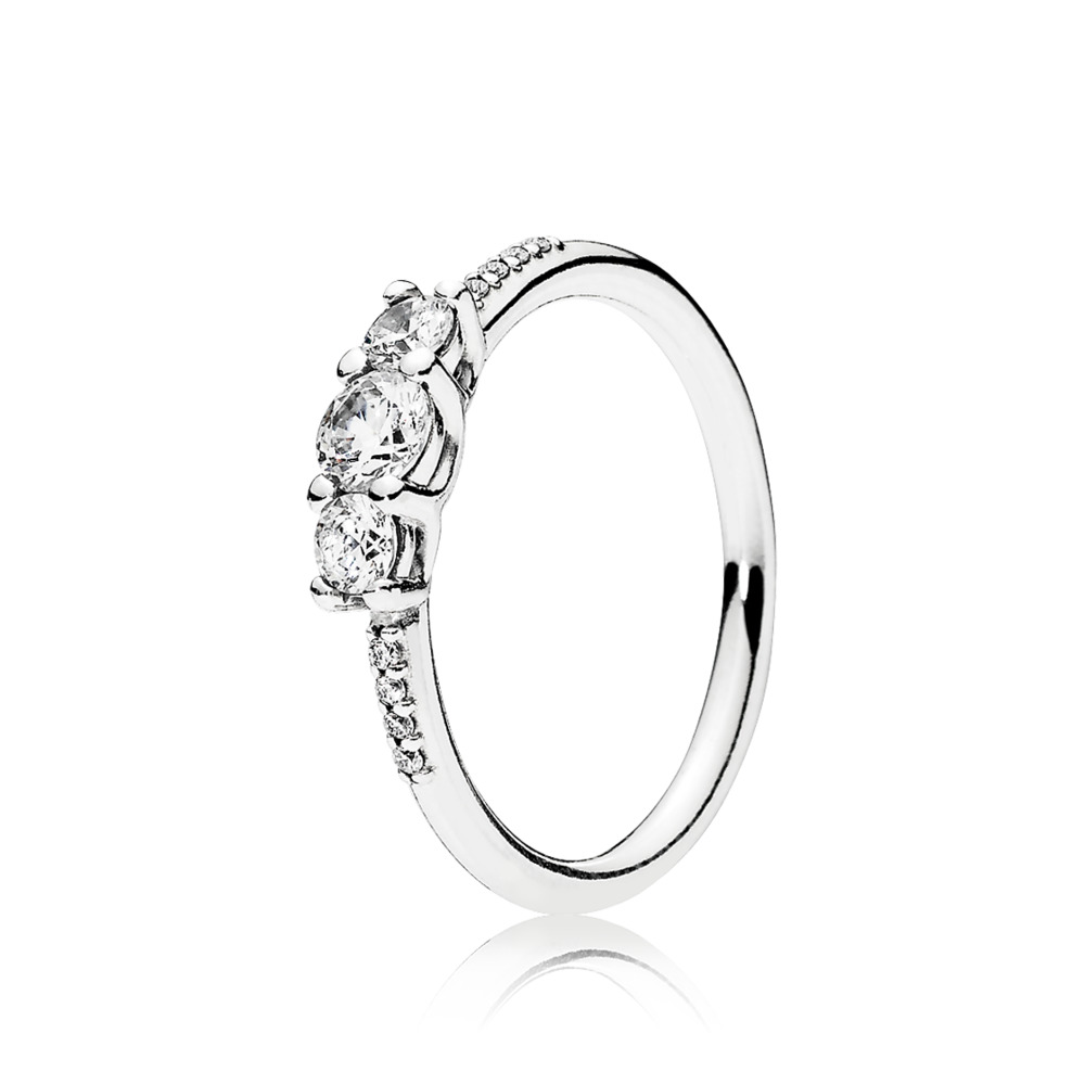 Bague étincelle de conte de fées, argent, zircons - 196242CZ-58 - Pandora