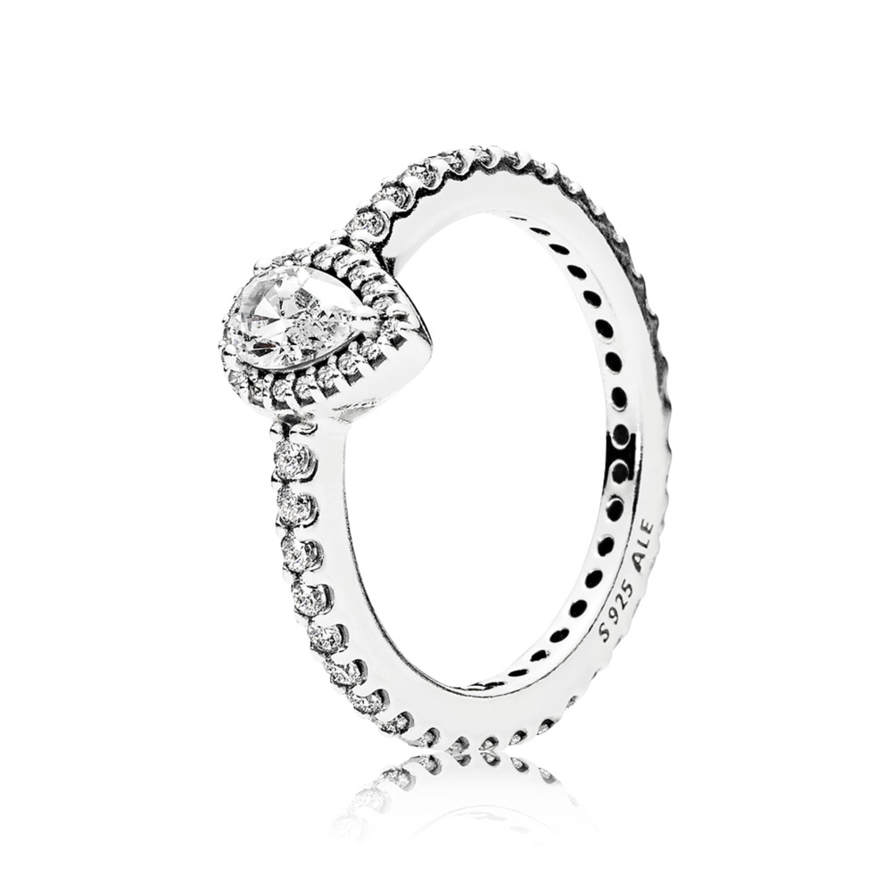 Bague larme radieuse, cz incolore - 196254CZ-50 - Pandora