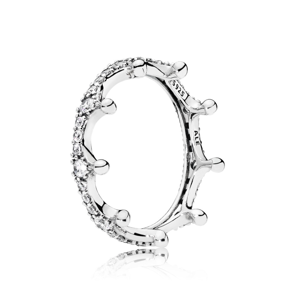 Bague couronne scintillante, cz incolores - 197087CZ-50 - Pandora