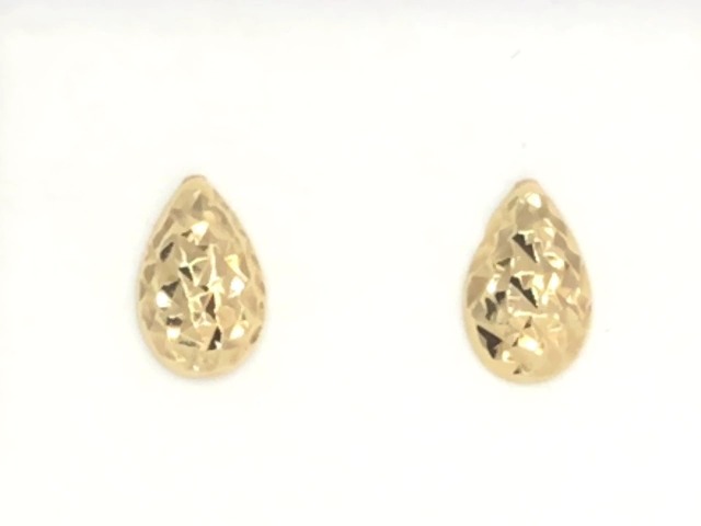 Boucles d'oreilles fixes texturées, or jaune 14 carats - 20011 - Exclusivités