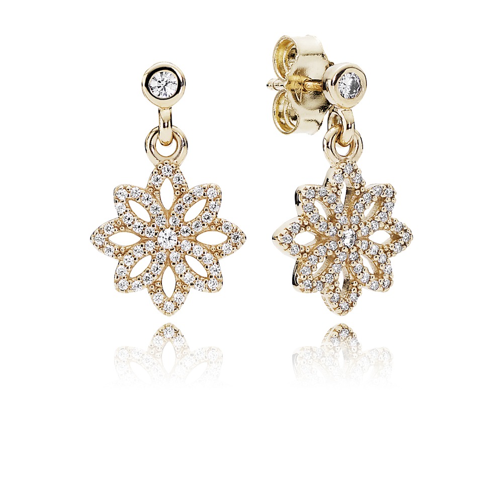 Bo pend, dentelle en fleur, cz incolore Bo pend, dentelle en fleur, cz incolore