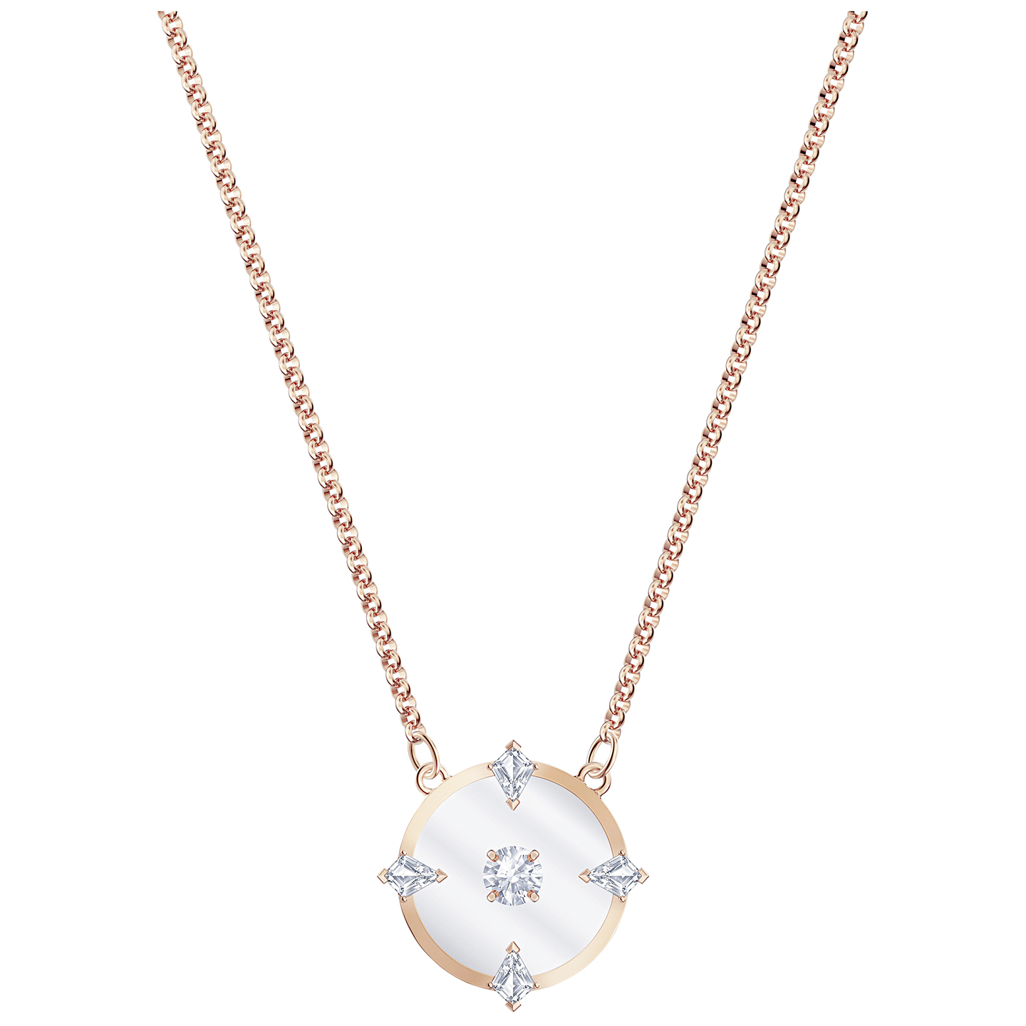 Collier femme métal rosé cristaux blancs - 5488400 - Swarovski