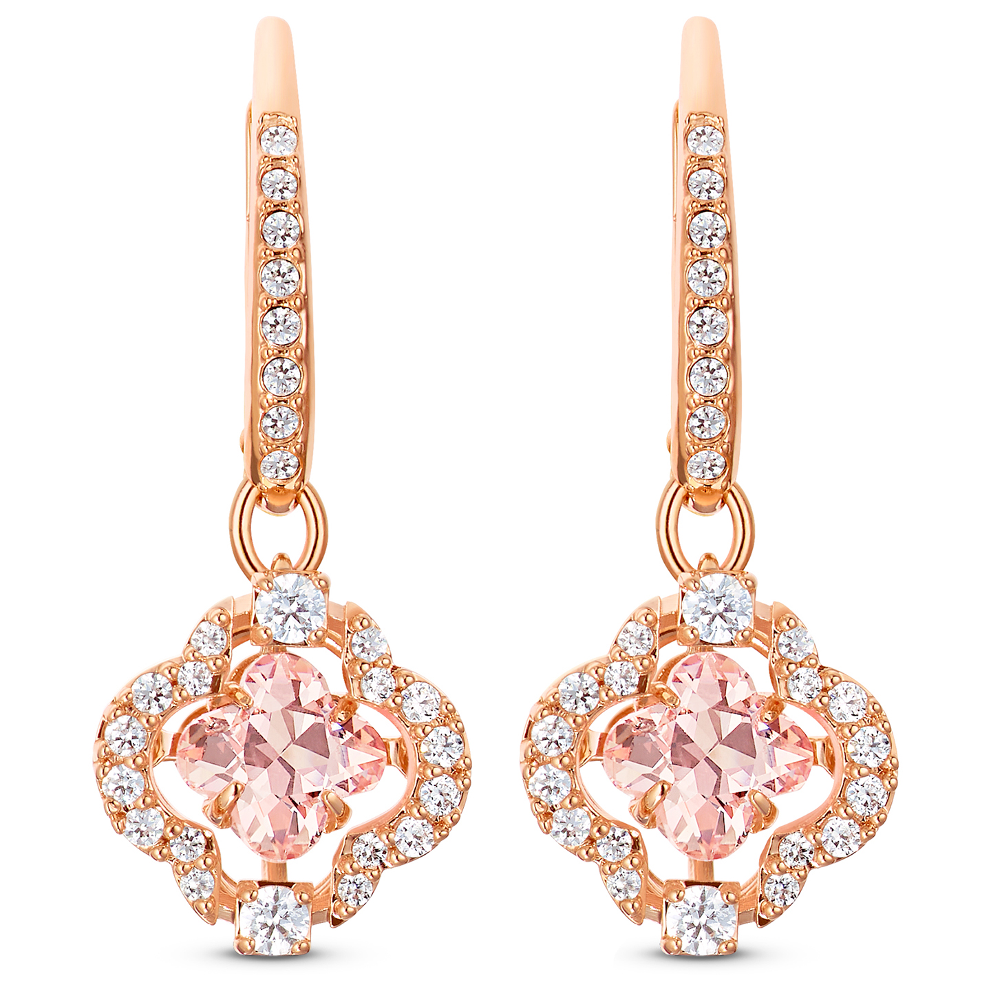 Anneaux métal rosé cristaux blancs/roses - 5516477 - Swarovski